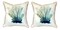 Pair of Betsy Drake Blue Coral Small Outdoor/Indoor Pillows 12 Inch X 12 Inch